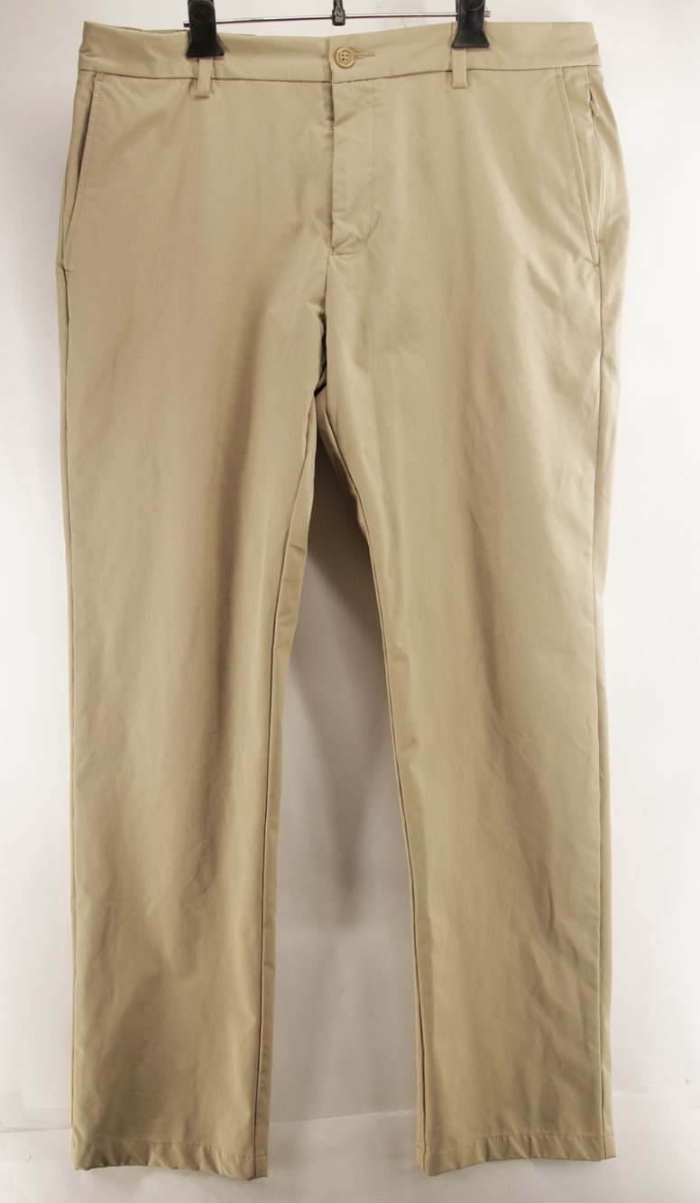 Southern Tide Men's 38x32 Tan Jack Performance Golf Pants Flat Front Chinos